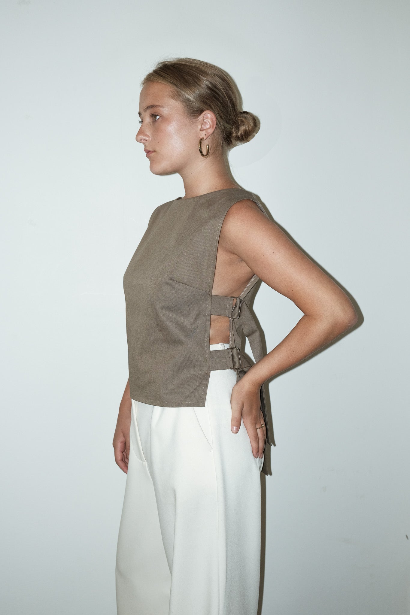 Khaki reworked top - one size