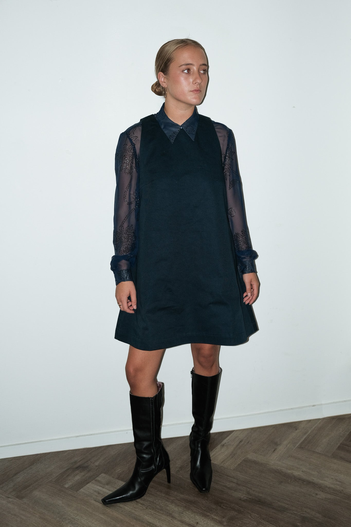Moon upcycled fabric dress