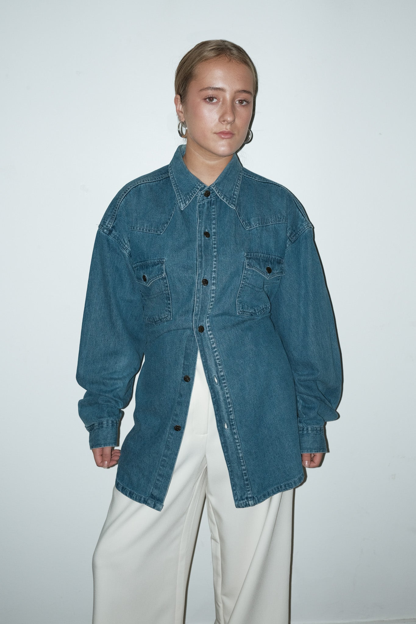 Lou reworked denim shirt - L