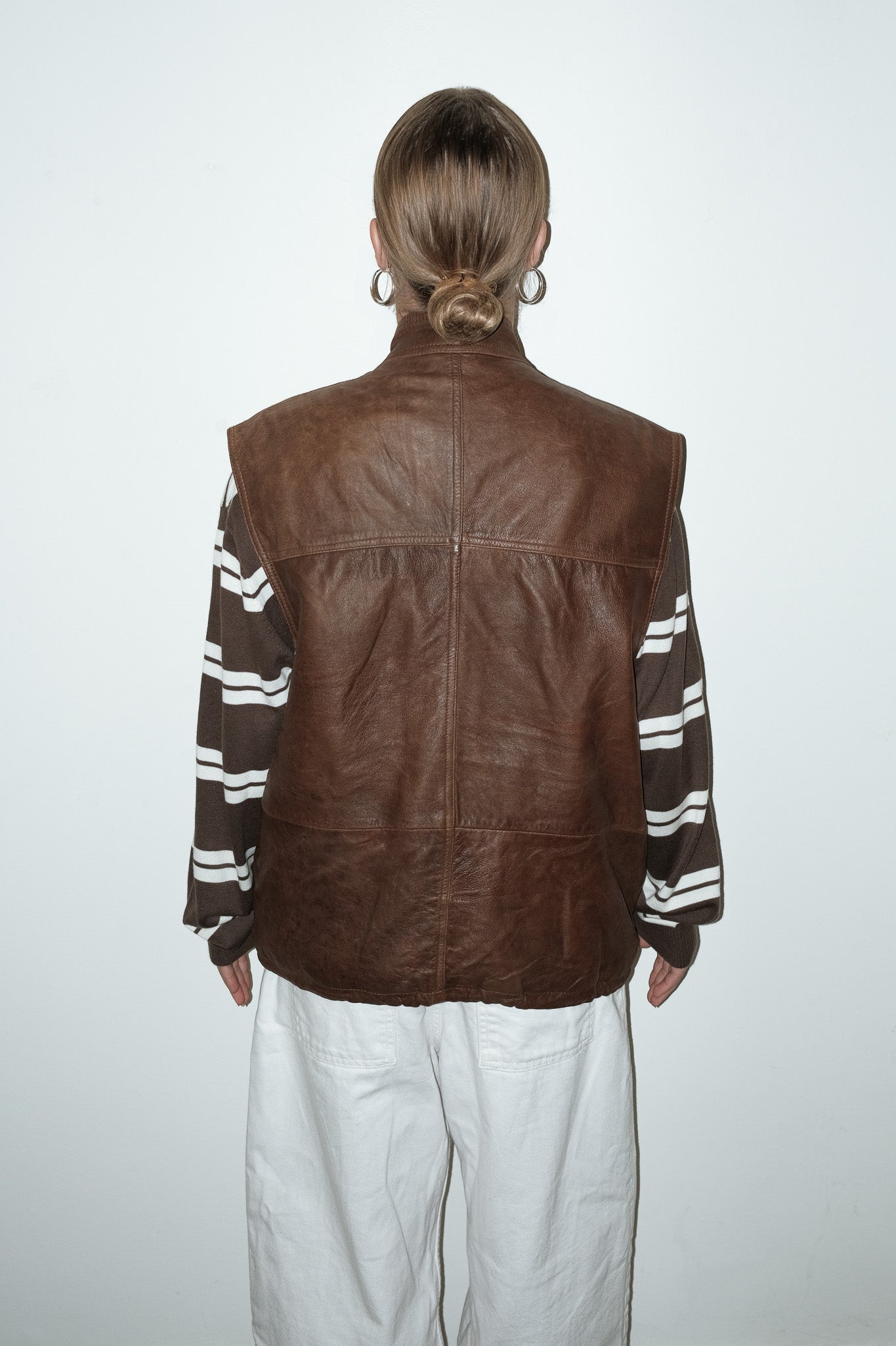 Camille 100% leer gilet - M