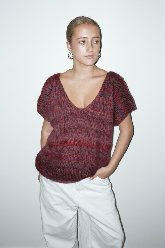 Carmen gebreide top - L