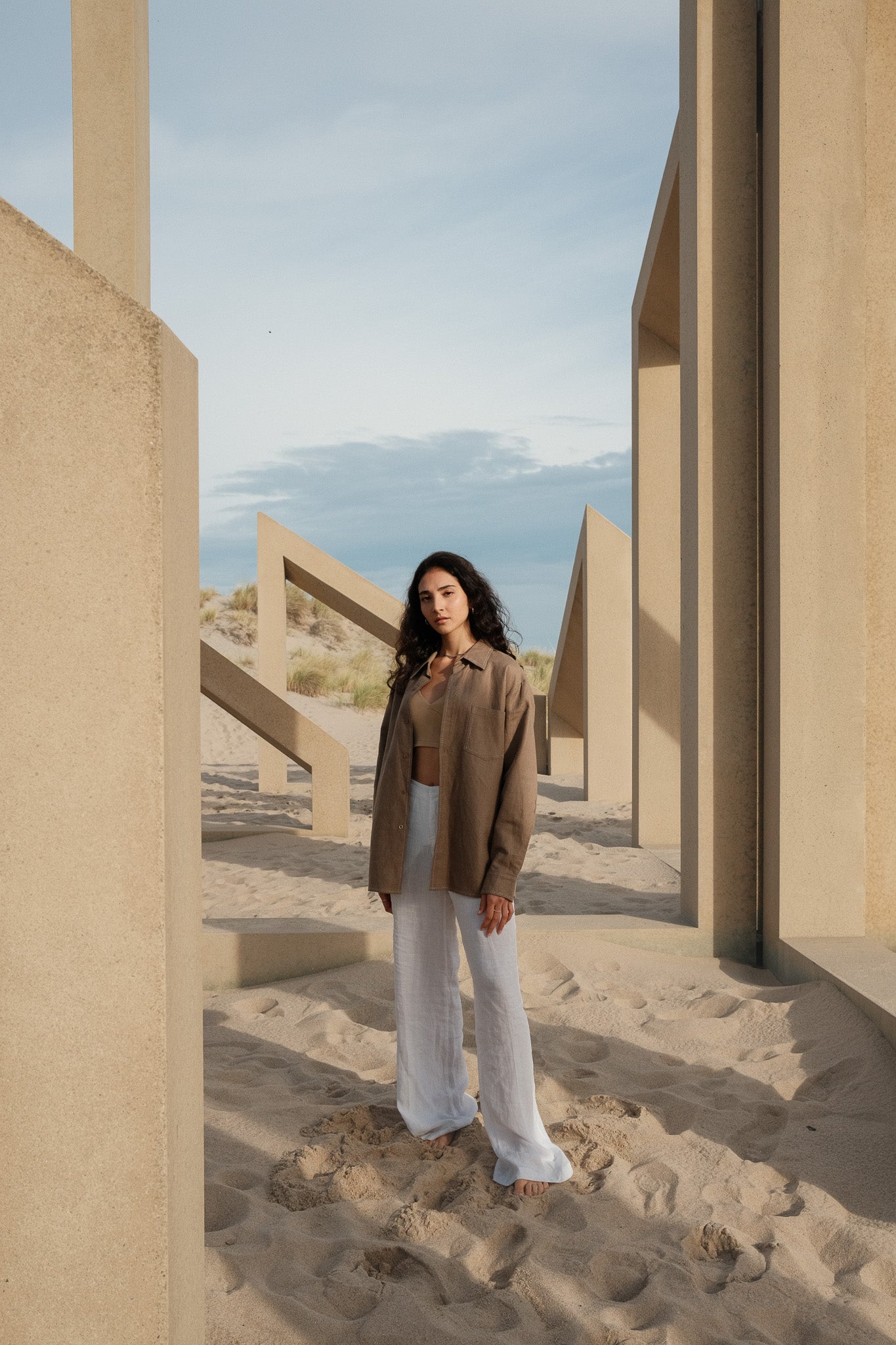 Loren contrast-stitched shirt - M