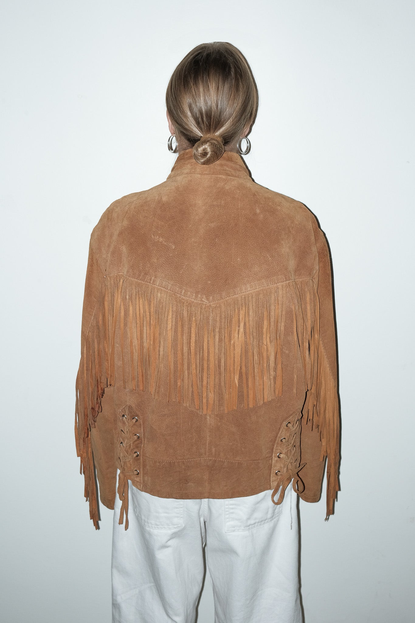 Maeva suede fringe jas - M