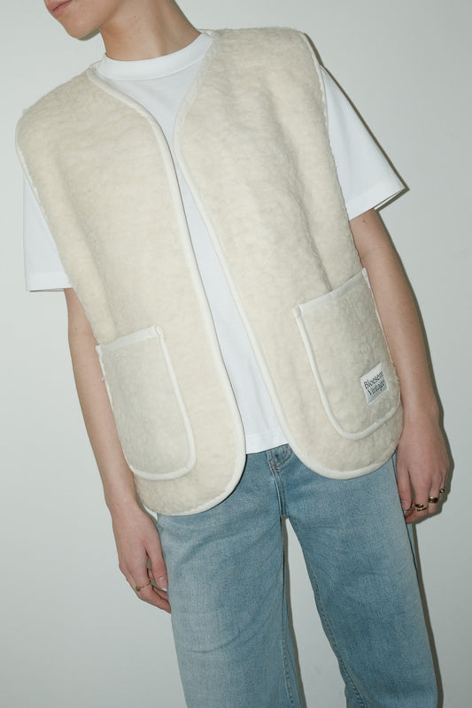 Cléo 100% merino reworked gilet - one size