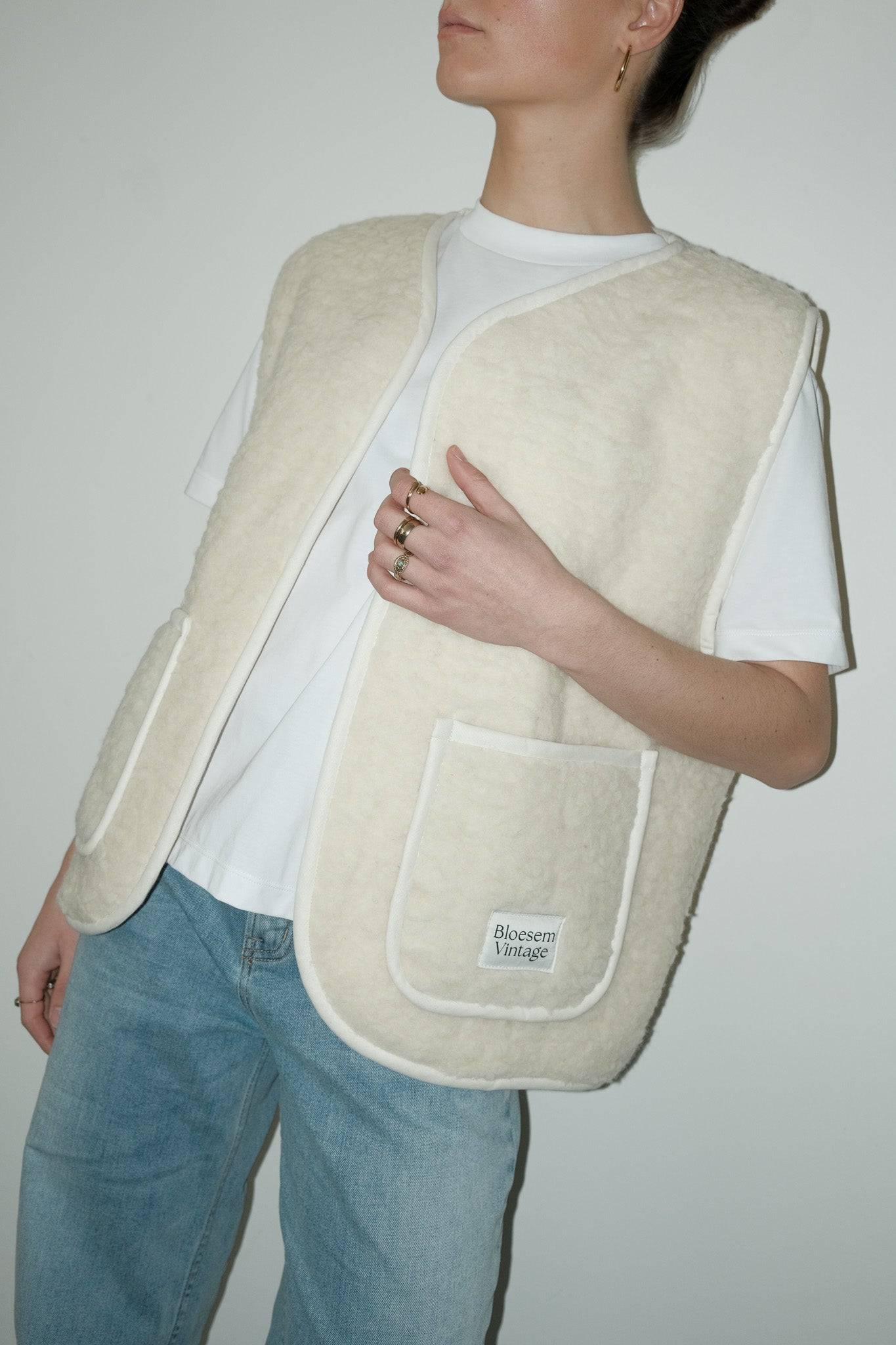 Cléo 100% merino reworked gilet - one size