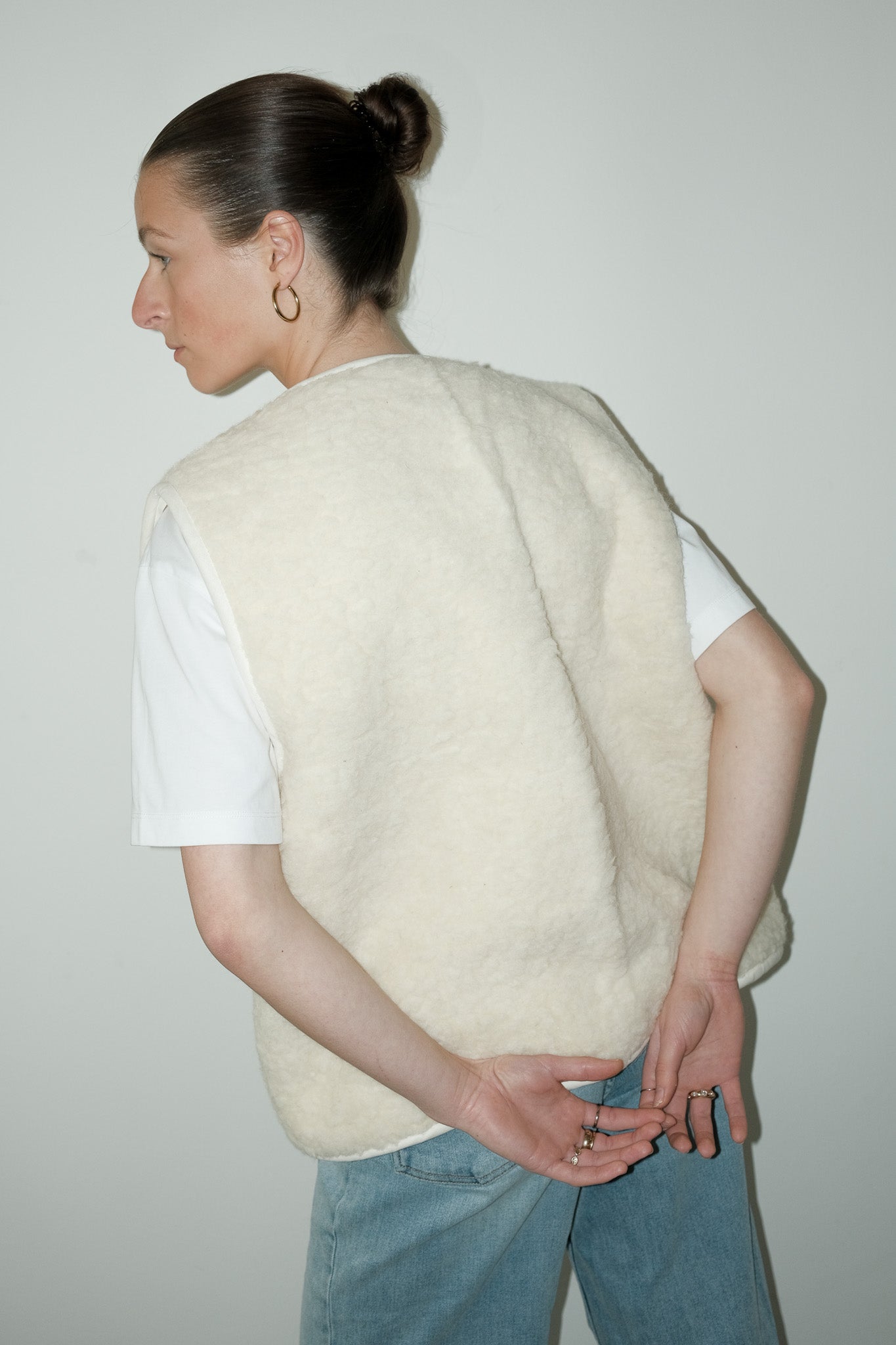 Cléo 100% merino reworked gilet - one size