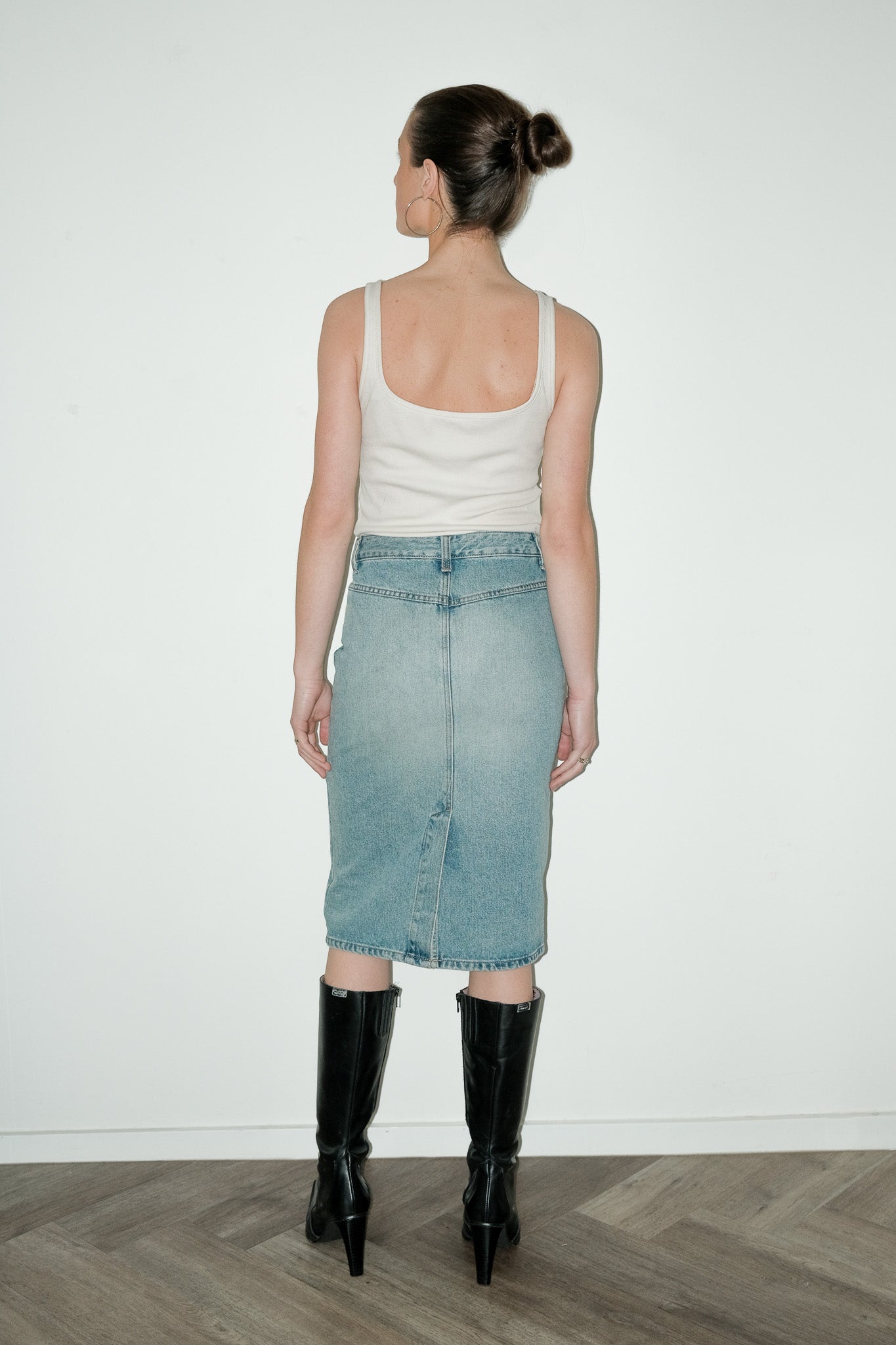 Benneton denim midi rok - S