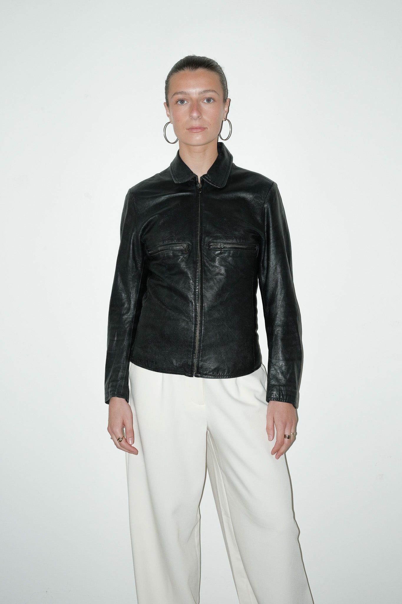 Mila 100% leer jack - S