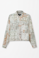 Julie geprinte cropped blouse - L