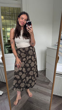 Bruine geprinte rok - L