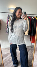 Cisca opengewerkte longsleeve - M