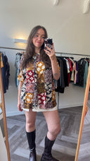 Patchwork bloemenprint blouse - L