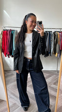 Una 100% leren blazer - S
