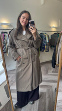 Sien gewatteerde trenchcoat - L