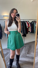 Koelgroene leren short - XS