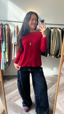 Elke 100% wol top - XS-S