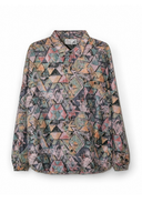 Roos zijden blouse - L
