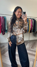 Lucie animal print blouse - M
