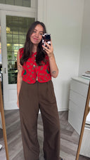 Rood geprint gilet - M