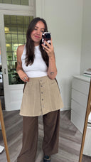 Beige linnen rokje - S