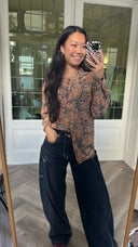 Rozemarijn geprinte blouse - M