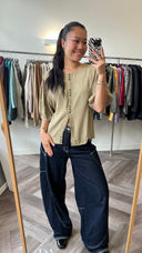 Laurel crinkle blouse - M