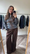Nina quarter-zip trui - L