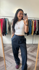Francesca 100% wol pantalon - L