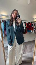 Petrol oversized blazer in wol - L-XL