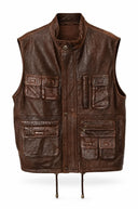 Neve 100% leer gilet - L