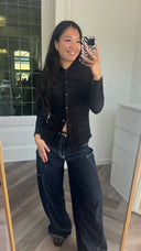 Esther velvet blouse - S