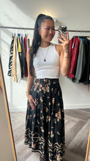 Amy geprinte rok - S