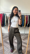 Leonie 100% wol pantalon - L