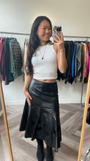 Solène 100% leer rok - M