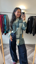 Veda geprinte blouse - L