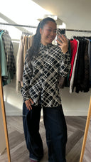 Priya geruite blouse - S