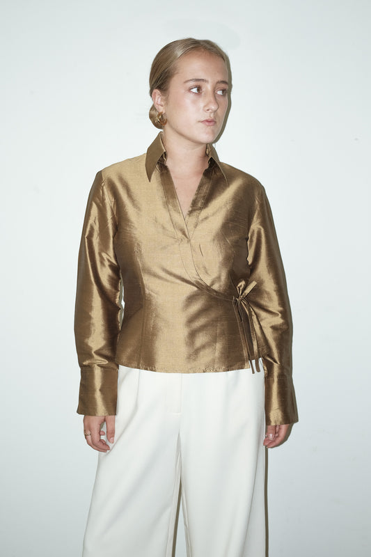 Kirke 100% zijde blouse - S
