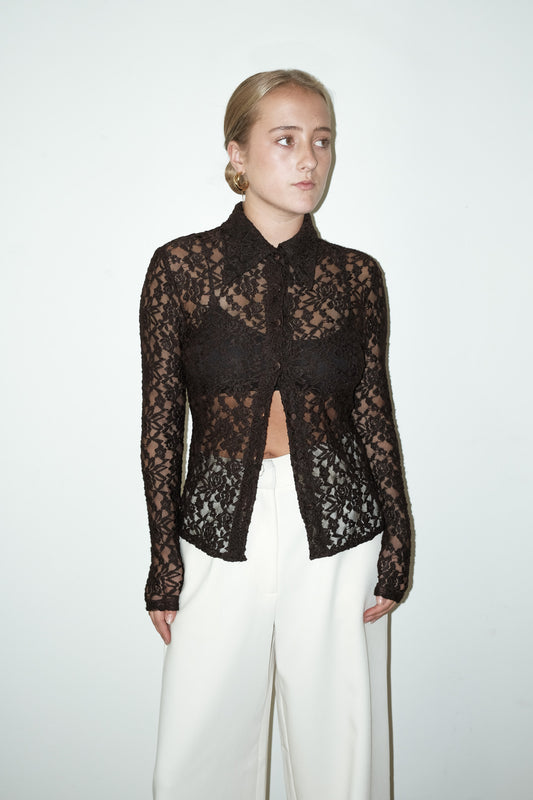 Smoke kanten top - M