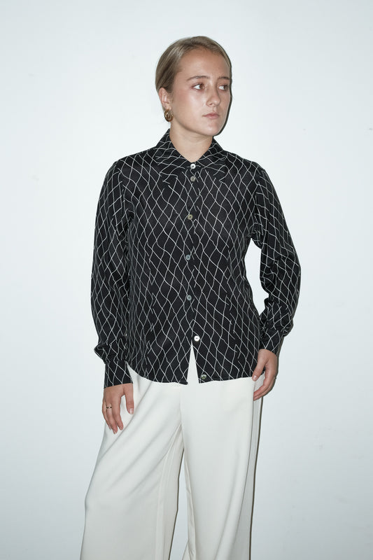 Mouris geruite blouse - S