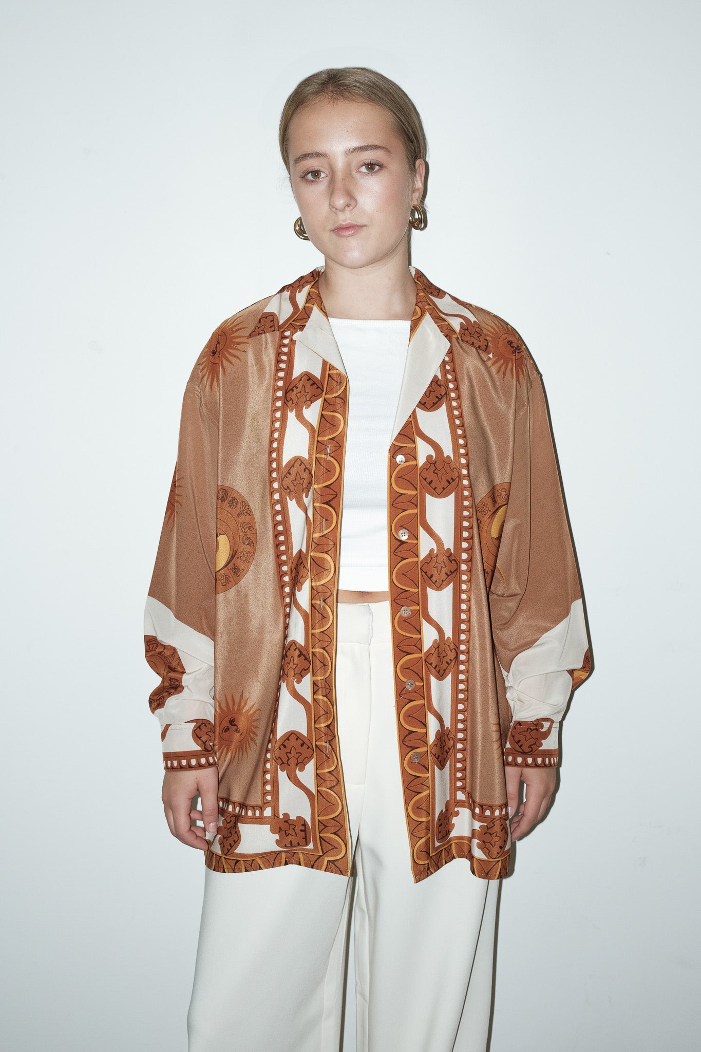 Nori geprinte blouse - L