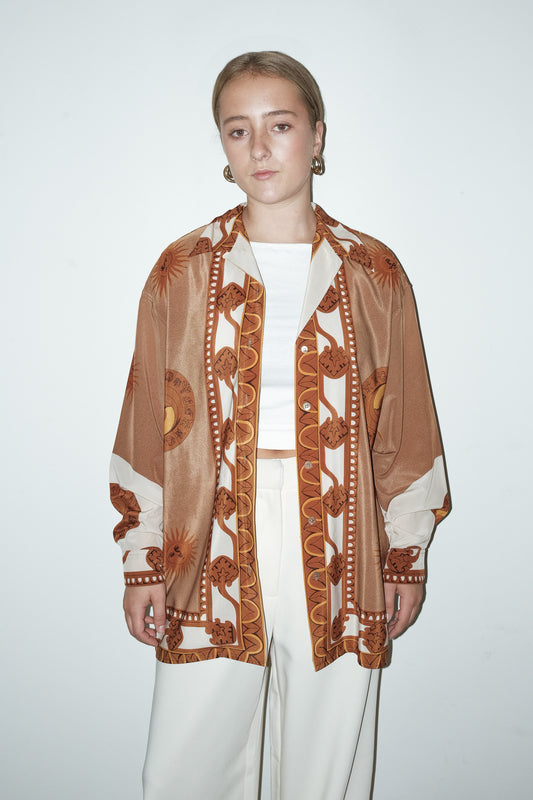 Nori geprinte blouse - L