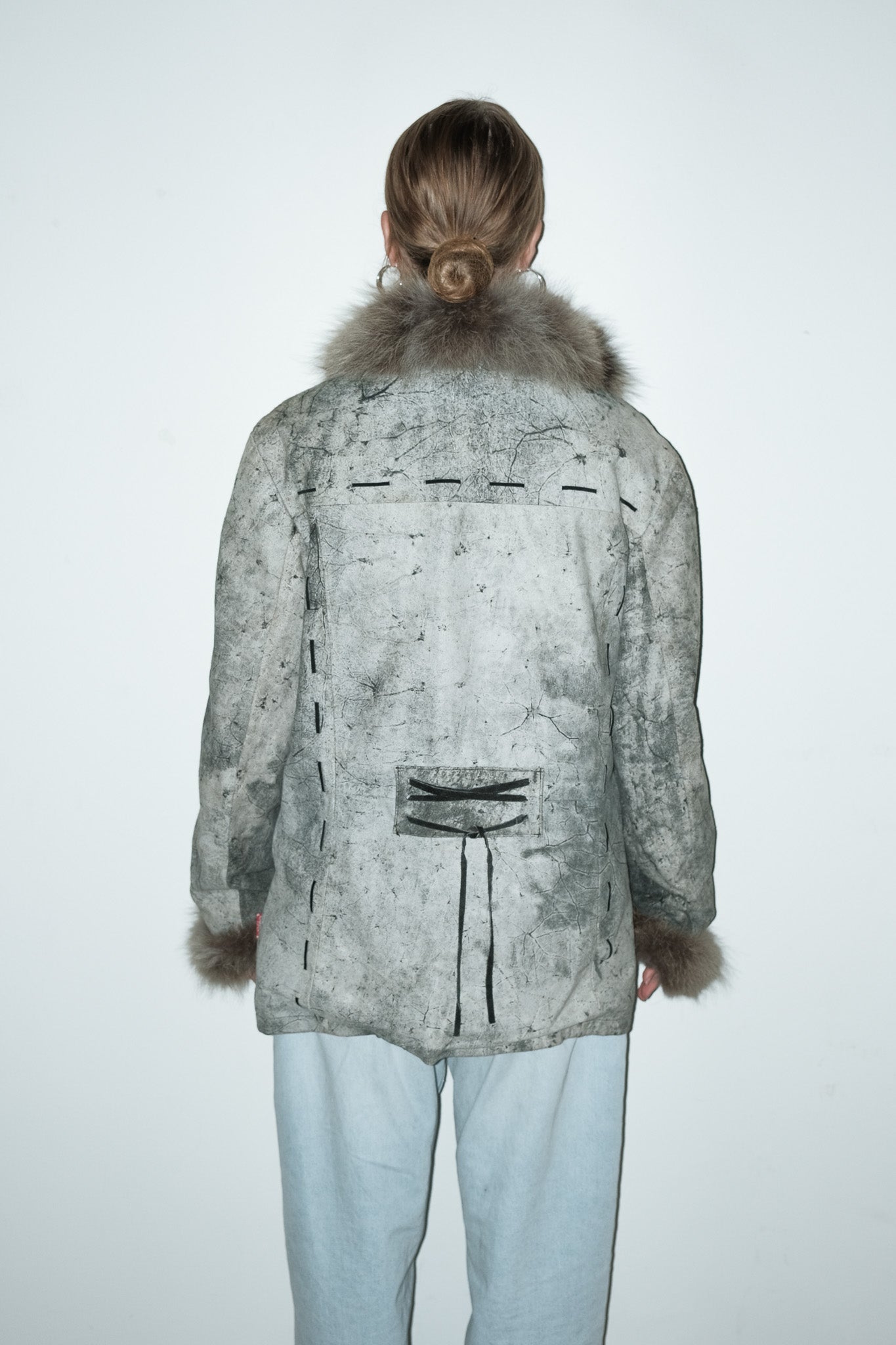 Mile suede+fur jas - M