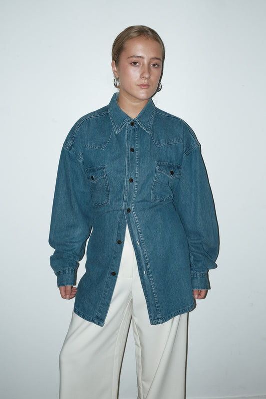 Lou reworked denim shirt - L