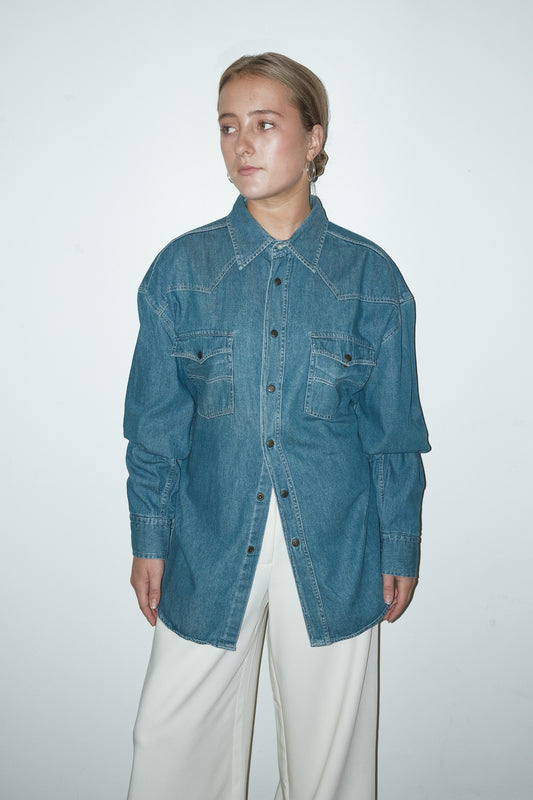 Franky reworked denim shirt - L