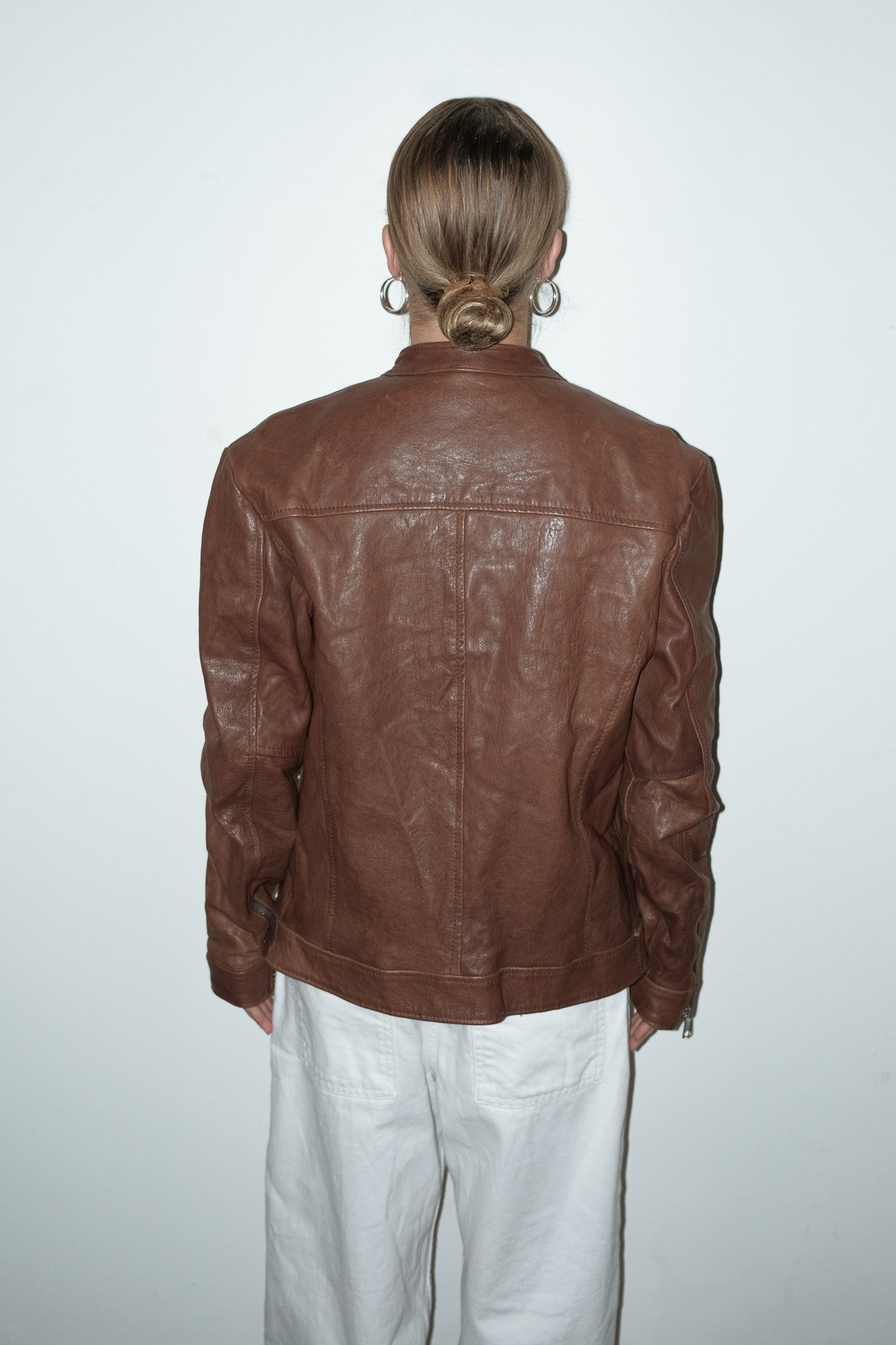 Frederiq 100% leer bikerjas - S