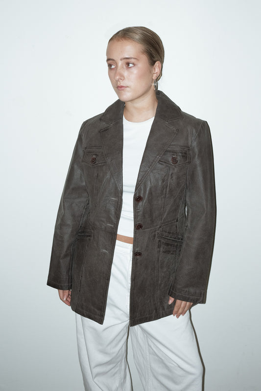 Oisa 100% leer blazer - S