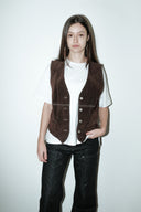 Floria suede gilet - M