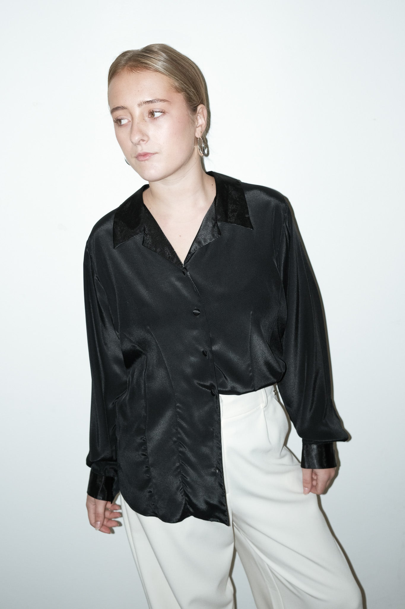 Marize satijnen blouse - L