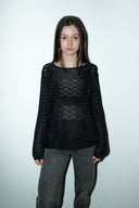 Georgie ajour-gebreide top - L