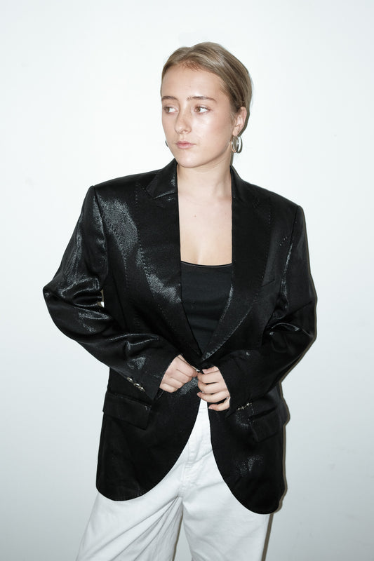 Lee zijde+lurex blazer - M